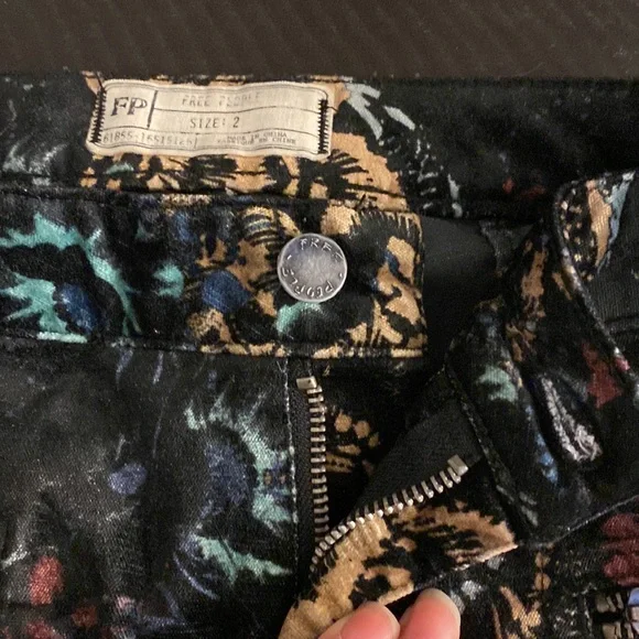Free People Lennon Floral Velvet Skinny Pants - Picture 7 of 9